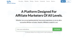 Wealthy Affiliate homepage
