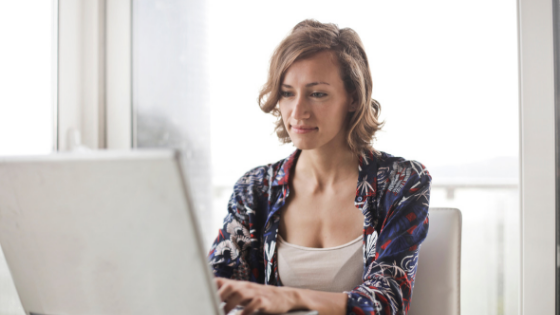 Woman Working Online