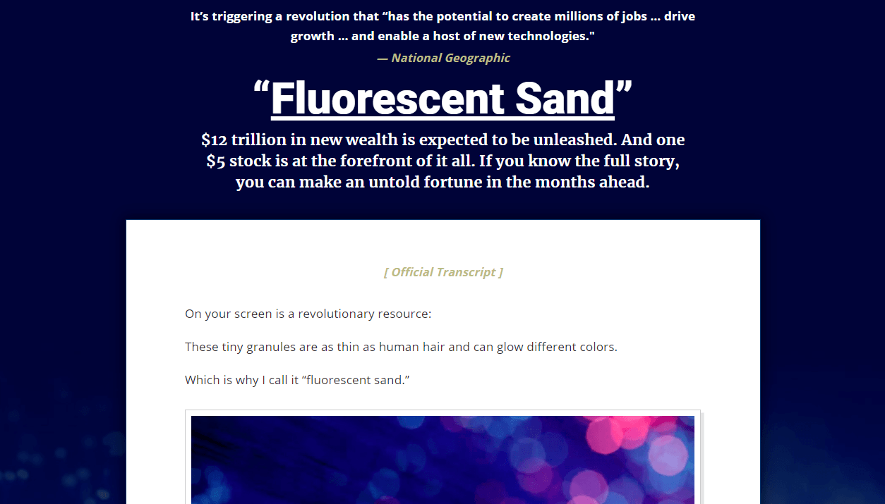 Fluorescent Sand